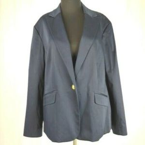 New Jones New York 22w Blue One Button Blazer